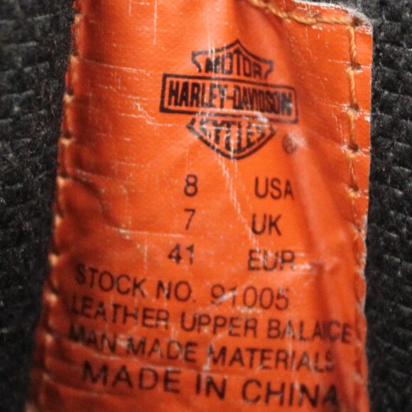 Harley Davidson Black Leather Riding Boots Stock #91005 - Picture 7 of 11